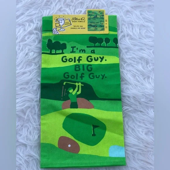 NWT brand New Blue Q dish towel Golf guy golfing hand towel dish towel - Picture 1 of 2
